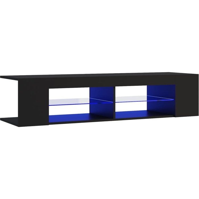 Mueble tv con luces led negro 135x39x30 cm