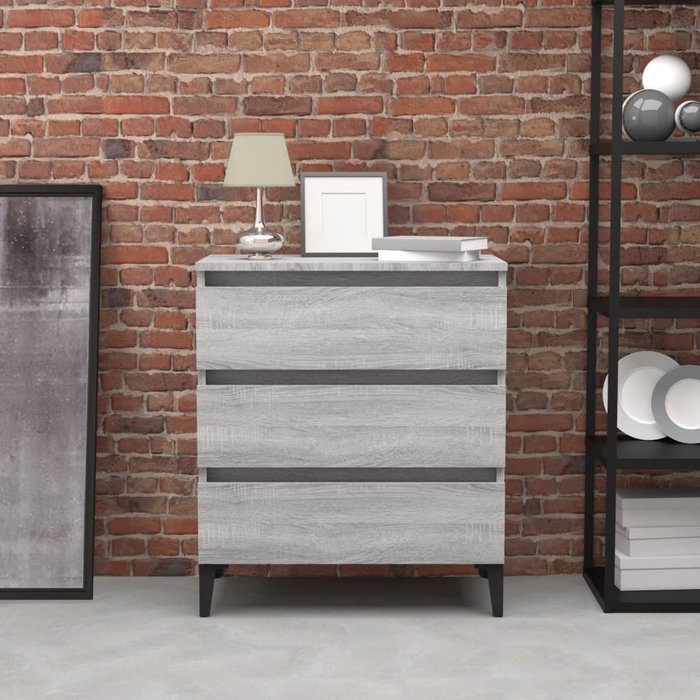Maison exclusive - aparador de madera contrachapada gris sonoma 60x35x69 cm