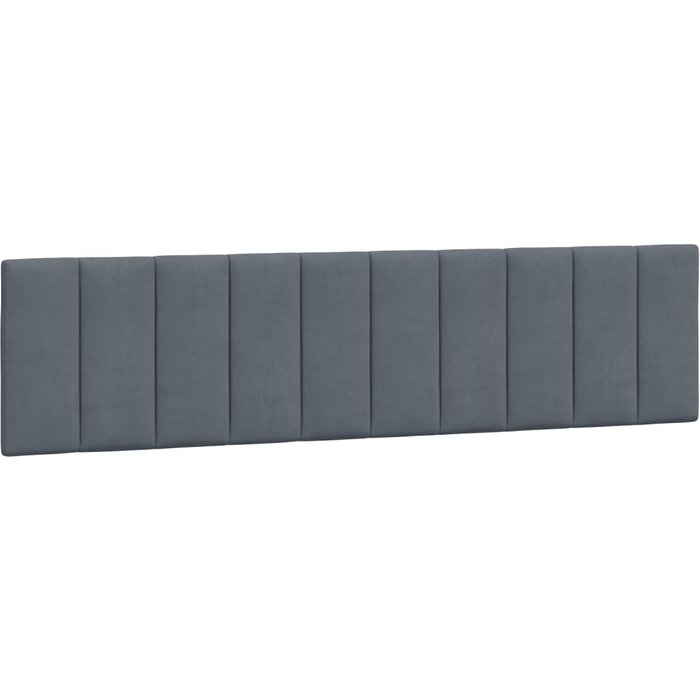 Cabecero de cama acolchado terciopelo gris oscuro 200 cm - comfortxl