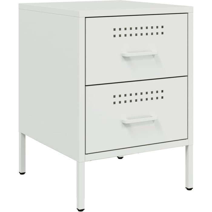 Mesita de noche,mesilla de noche de acero blanco 36x39x50,5 cm cfw950421