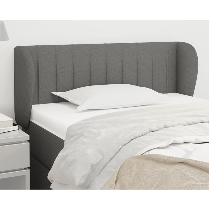 Cabecero con orejas gris oscuro 83x23x78/88 cm tela