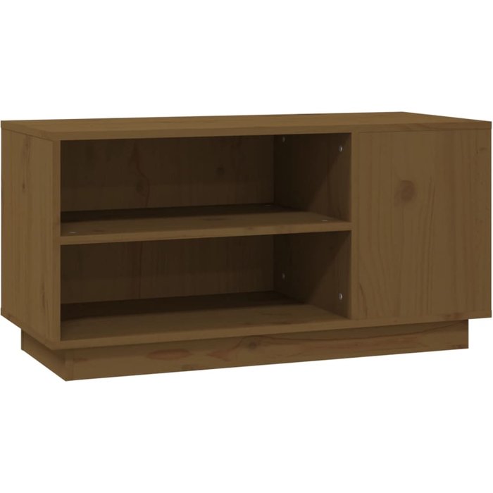 Mueble tv marrón miel 80x35x40,5 cm madera maciza de pino