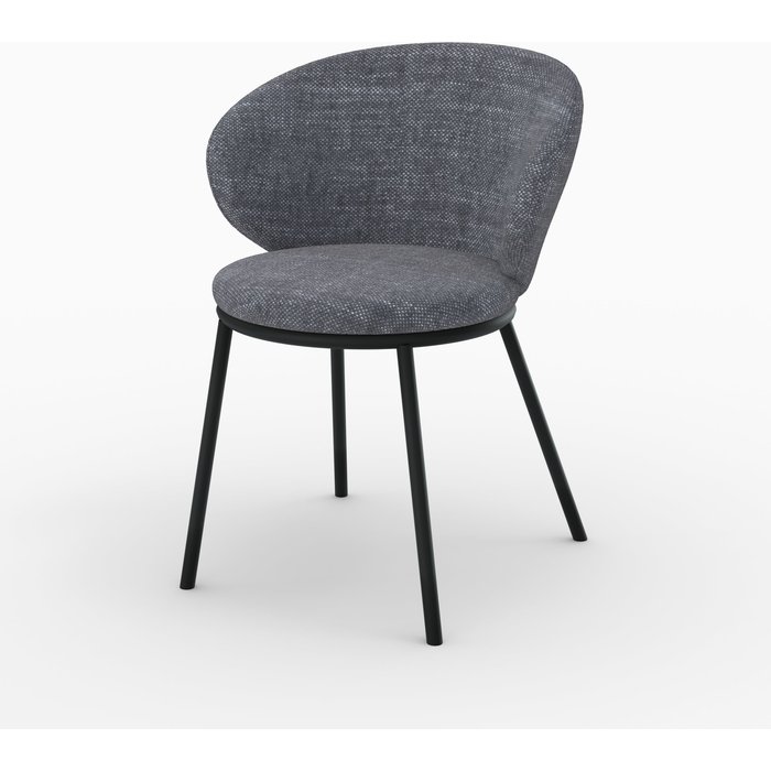 Silla de tela gris y patas de metal negro - angèle