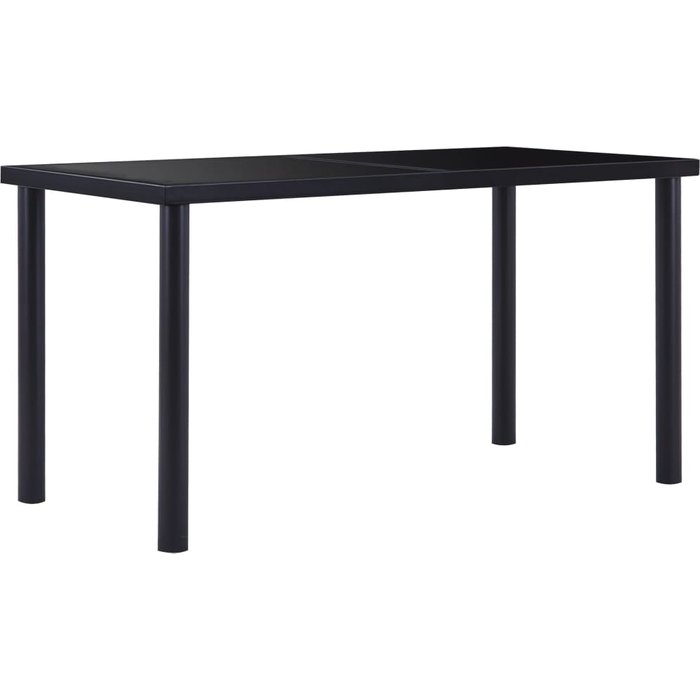 Mesa de comedor de vidrio templado negro 140x70x75 cm vidaxl