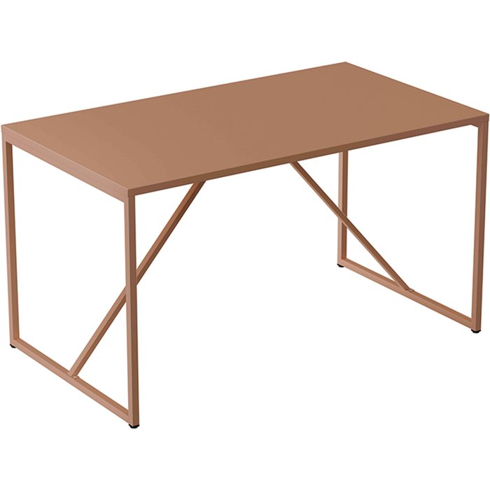 Mesa de comedor rectangular para 4 personas de acero marrón