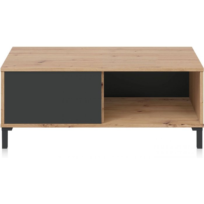 Mesa de centro lea gris antracita - roble nodi 100 x 40 x cm