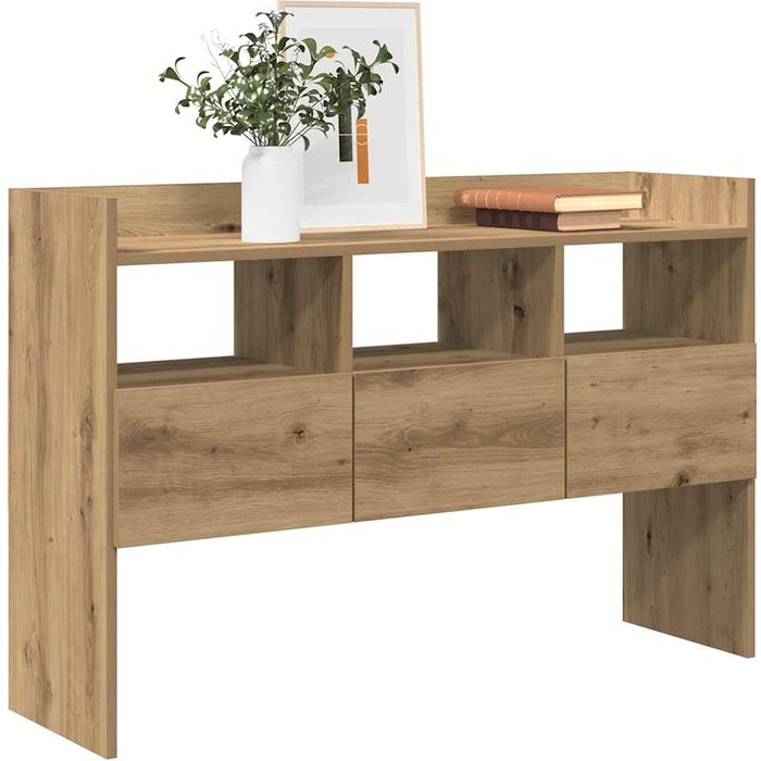 Aparador de roble artesanal 105x30x70 cm madera de ingeniería