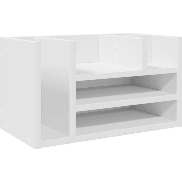 Organizador escritorio madera ingeniería blanco 44,5x24x25 cm