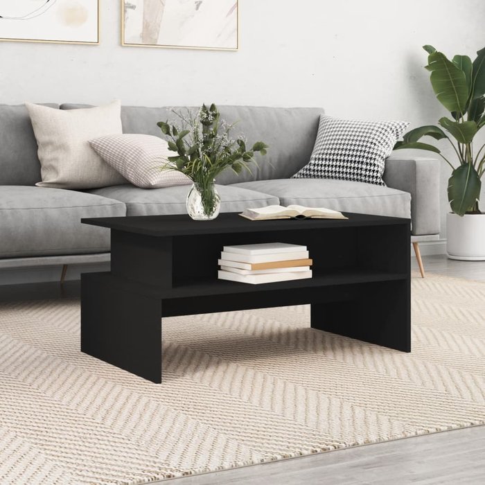 Maison exclusive - mesa de centro madera de ingeniería negro 90x55x42,5 cm