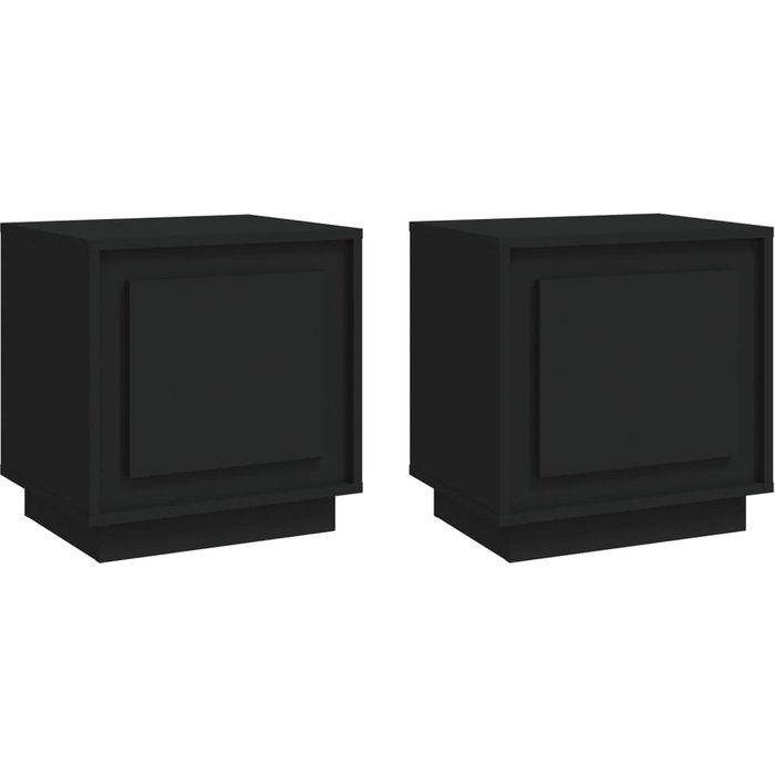 Mesitas de noche 2 piezas madera contrachapada negra 44x35x45 cm