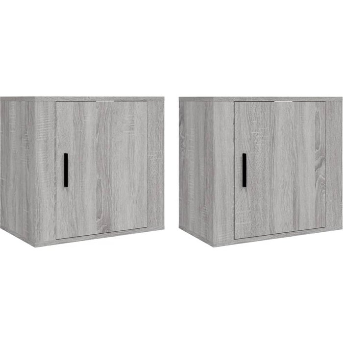 Mesitas de noche de pared 2 uds sonoma gris 50x30x47 cm