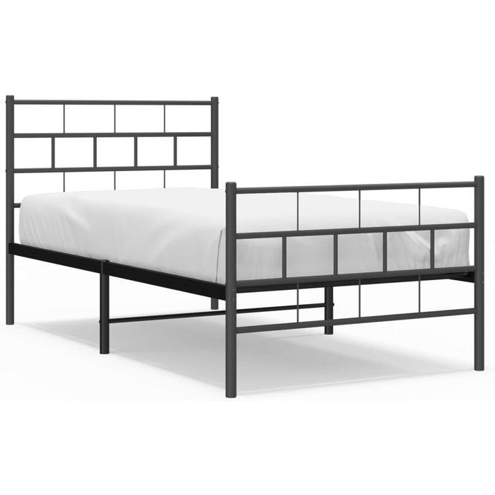 Estructura cama sin colchón con estribo metal negro 75x190 cm — comfortxl