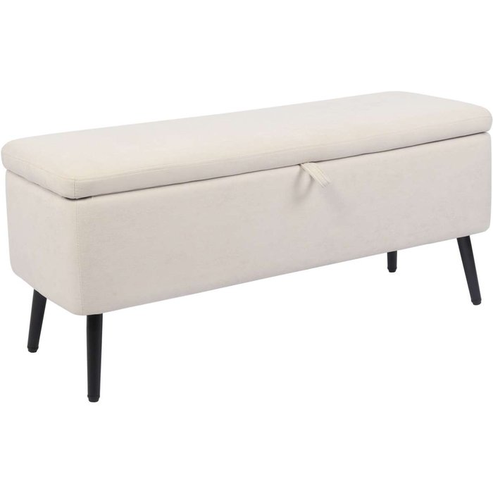 Baúl para dormitorio maison tapizado crema, 49cm(alto) 110cm(ancho) 40cm(fondo)