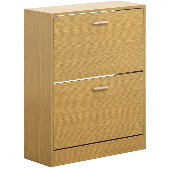 Zapatero slim con 2 puertas en madera de roble 63x80 cm