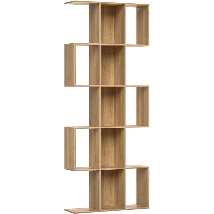 Estantería para libros homcom mdf roble 80x24x200 cm