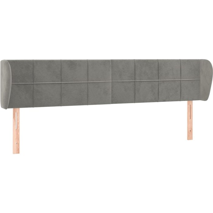Cabecero cama - mueble cabecero de terciopelo gris claro 183x23x78/88 cm