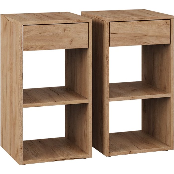 Vicco mesilla de noche dany, roble dorado, lote de 2