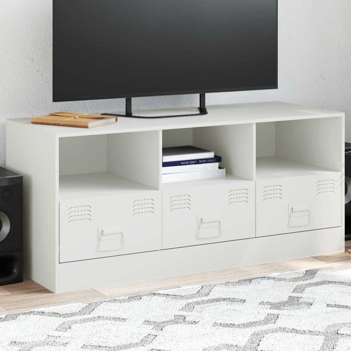 Mueble para tv de acero blanco 99x39x44 cm vidaxl