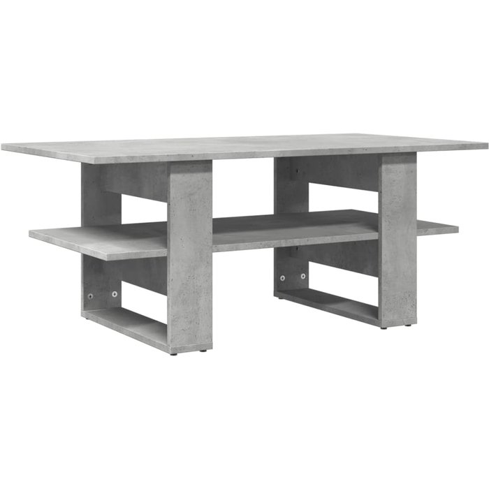 Mesa de centro de madera compuesta gris hormigón 102x55x42 cm - comfortxl