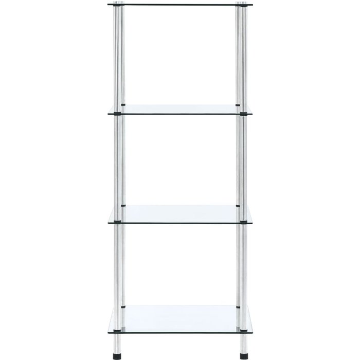Estantería 4 niveles cristal templado transparente 40x40x100 cm – comfortxl