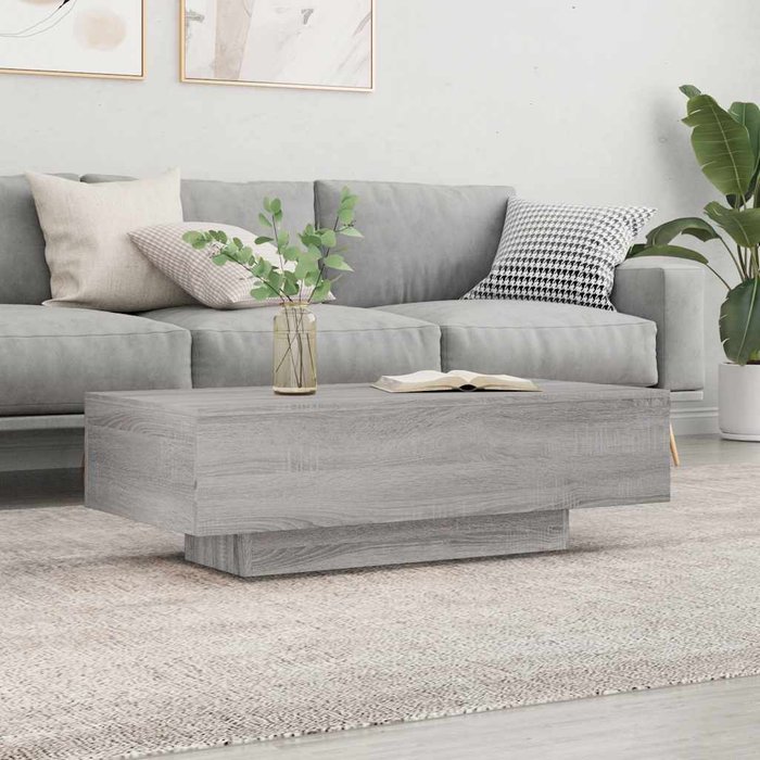 Mesa de centro madera de ingeniería gris sonoma 100x49,5x31 cm