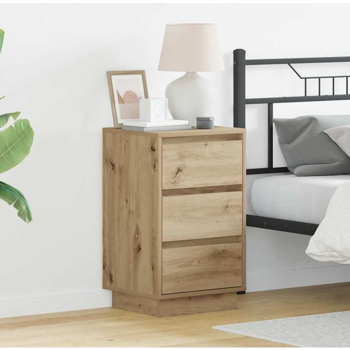 Maison exclusive - armario de noche con cajón roble artesanal 39 x 34,5 x 65 cm