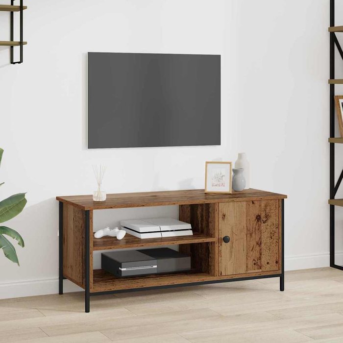 Mueble de tv de madera antigua 100 x 40 x 45 cm madera de ingeniería