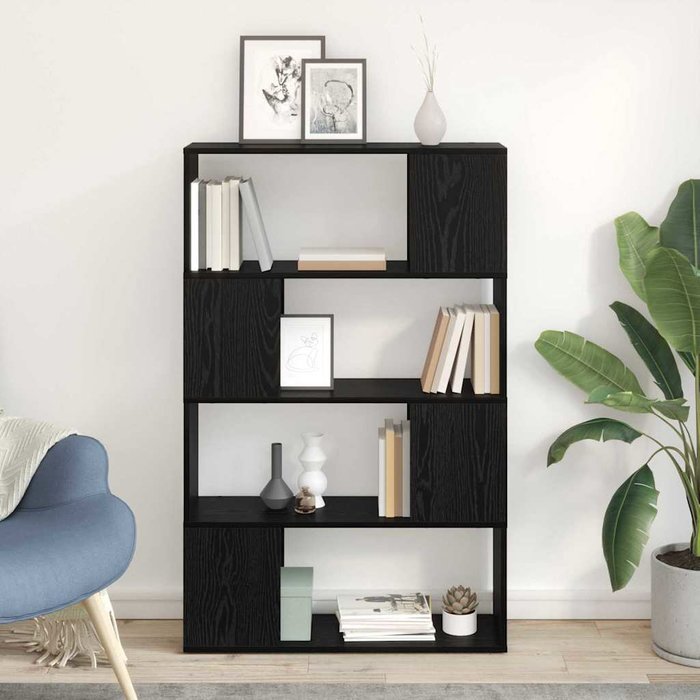 Mueble de tv negro, 80 x 24 x 125 cm, madera de ingeniería