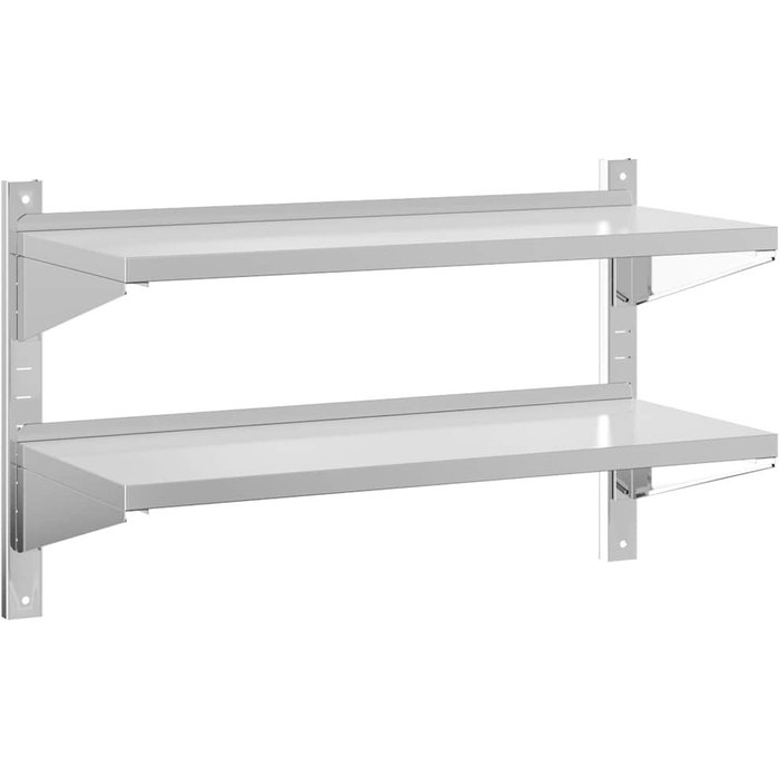 Estante de pared acero inoxidable plateado 100x40x60 cm - comfortxl