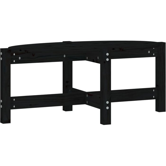 Mesa de centro de pino macizo negro 87x48x35 cm - comfortxl