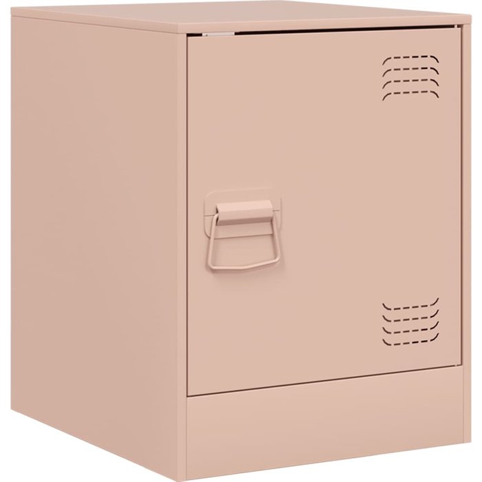 Mesita de noche | mesilla de noche acero rosa 34,5x39x44 cm cfw90867