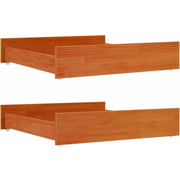 Cajones de cama 2 uds madera maciza de pino marrón cera cfw68135