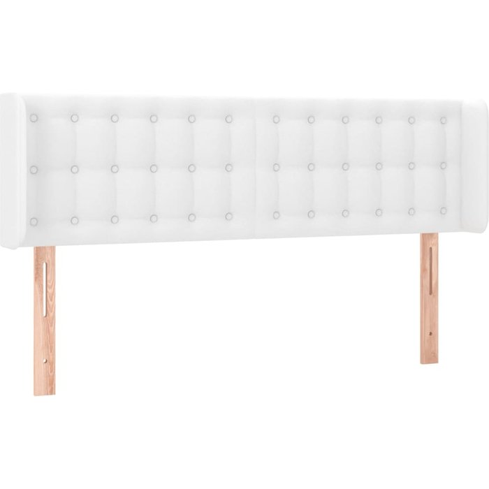 Cabecero de cuero sintético blanco 147x16x78/88 cm - comfortxl