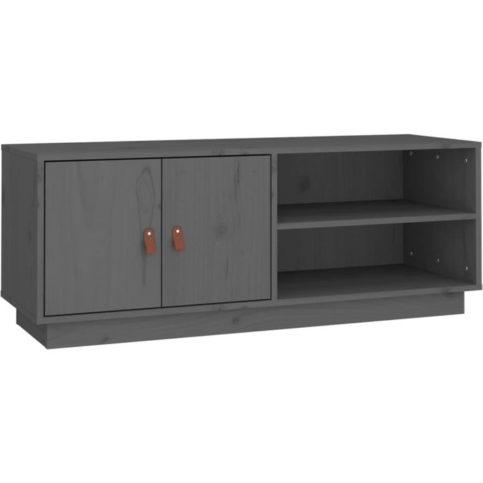 Mueble tv gris 105x34x40 cm madera maciza de pino