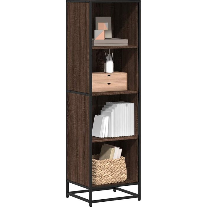 Librería roble marrón 40x35x139 cm madera contrachapada