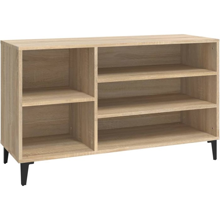 Zapatero de contrachapado de roble sonoma 102x36x60 cm - comfortxl