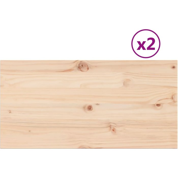 Tablero de mesa rectangular 2 uds madera de pino 90x45x2,5 cm- comfortxl