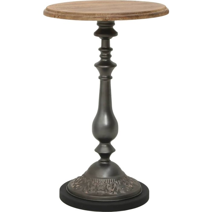 Mesa auxiliar de madera de abeto maciza marrón 40x64 cm