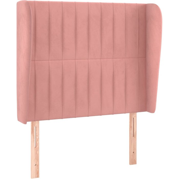 Cabecero con orejas de terciopelo rosa 93x23x118/128 cm - comfortxl