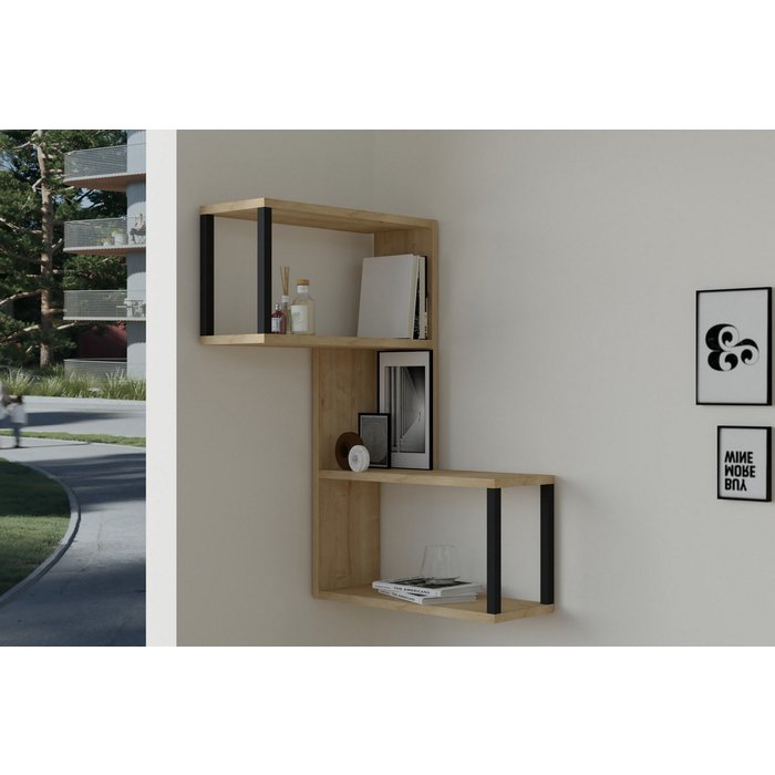 Estante de pared lecco roble zafiro