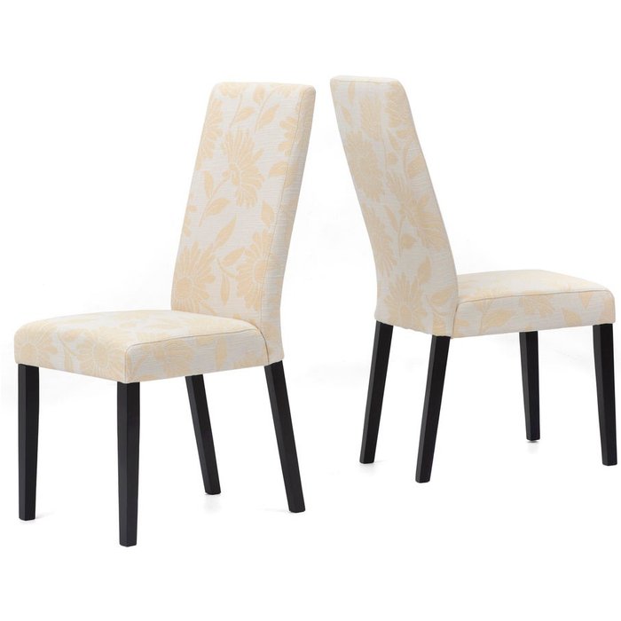 Pack de 2 sillas sun flower beige, patas en madera maciza color wengué