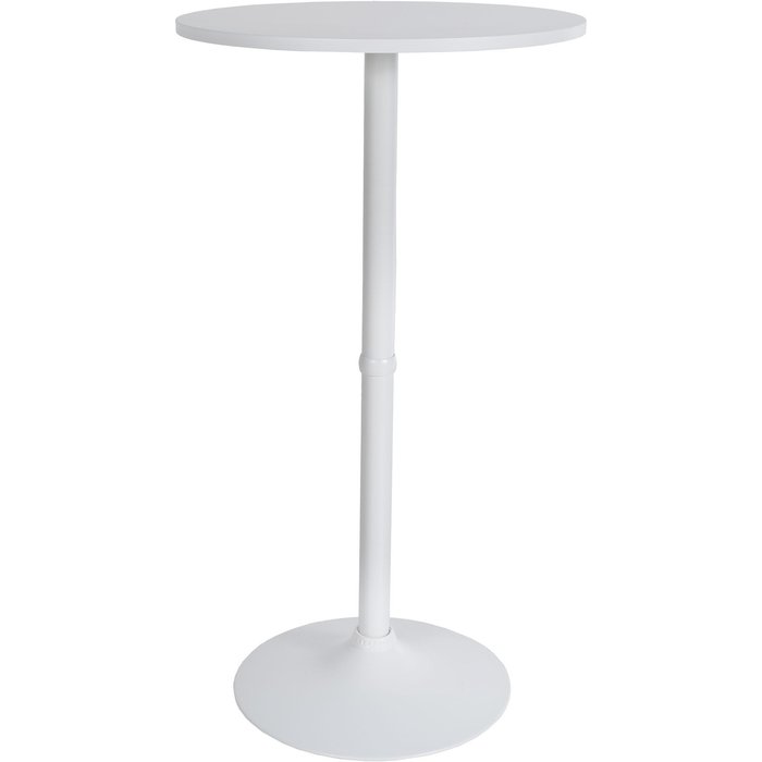 Mesa alta de bar con tablero redondo blanco/blanco