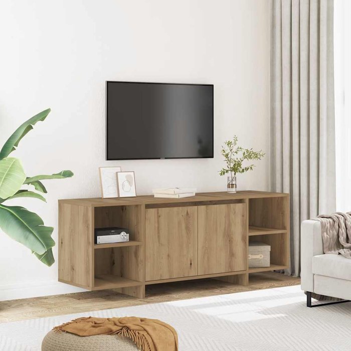 Mueble de tv madera de ingeniería roble artisan 130x35x50 cm