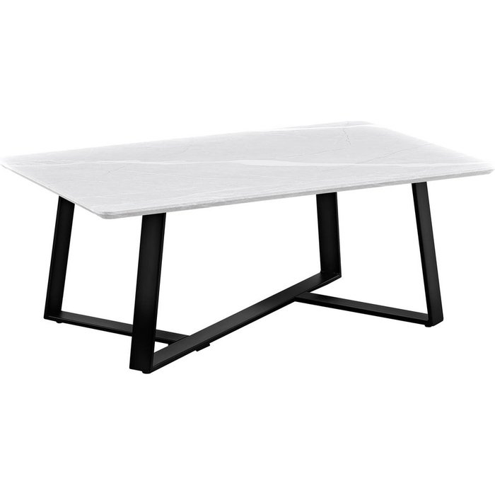 Mesa de centro efecto mármol gris claro 90x55x35 cm