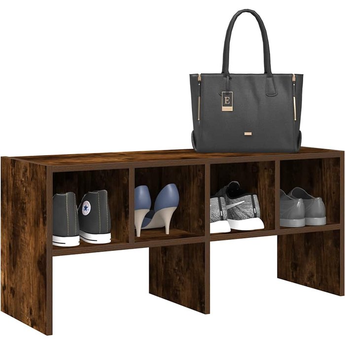 Zapatero apilable roble ahumado 89,5x30x40 cm