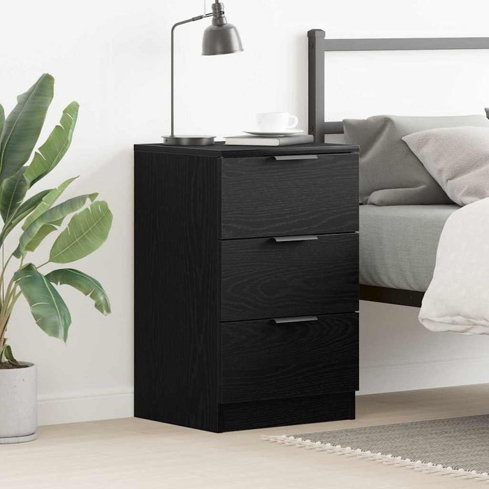 Maison exclusive - armario de noche con cajón roble negro 40 x 65 x 65 cm