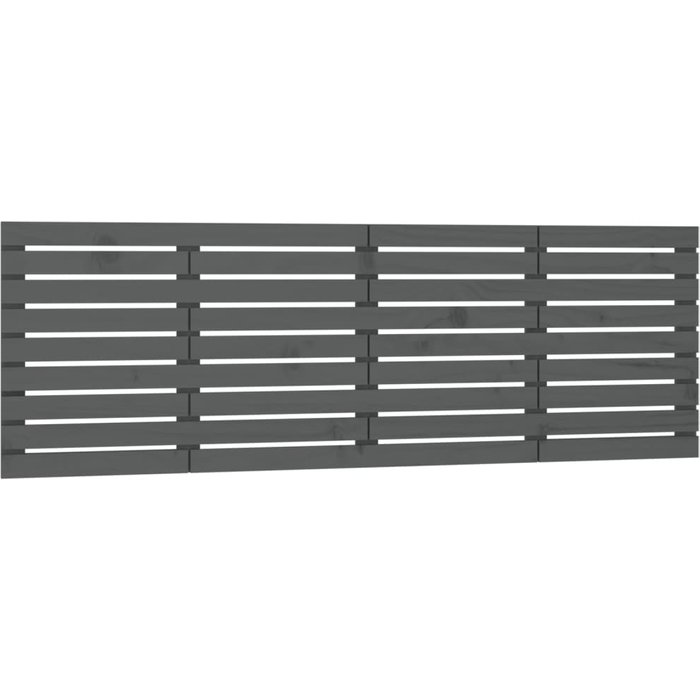 Cabecero de cama - mueble cabecero de pared madera maciza pino gris 206x3x63 cm