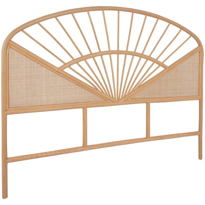 Cabecero de ratán natural y caña, tomia, natural, 142x3x115 cm