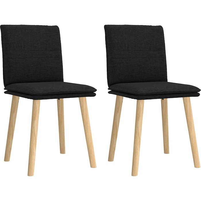 Sillas de comedor 2 unidades tela negro