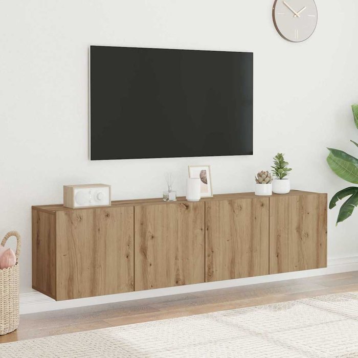 Muebles de tv de pared 2 unidades roble artisian 80x30x41 cm vidaxl